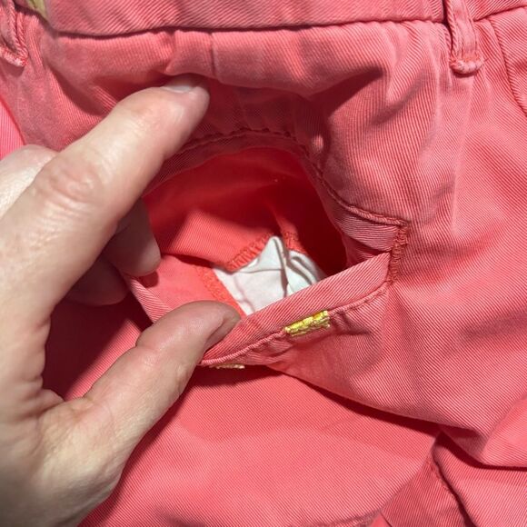 J. Crew Women's Pineapple Print Coral Shorts with Yellow Embroidery Size 8 - Picture 9 of 15